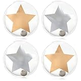 com-four® 4X Taschenwärmer wiederverwendbar - Handwärmer mit Stern Motiv...
