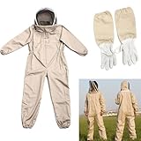ERMWALR Imker-Schutzanzug mit Handschuhen, stichfester Imkeranzug mit...