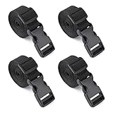 Thinp 4 Stück Nylon Gurtband mit Verstellbare Schnallen 25mm*2m Schwarz...