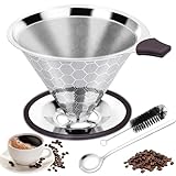 Omtofo Kaffeefilter, Pour Over Kaffeefilter aus Edelstahl,...