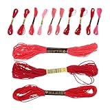 HAPINARY 64 Rollen Kreuzstich Baumwollgarn Stickgarn Ziergarn Zum Nähen...