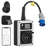 dé Mobile Wallbox 7,4kW Mit APP EV Charger CEE Stecker und Typ 2...