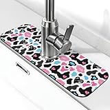 WXWJSHMGC Spritzschutz für Küchenspüle, Kuhfell mit Herzen, saugfähige...