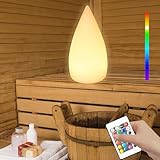 WRQIOO Sauna Lampe, Sauna Lampe Dimmbar, Sauna Lampe Kabellos mit 16 RGB...
