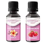 Hello Shape Flavour Drops zuckerfrei Set 2x 30 ml - Vanille & Erdbeere |...