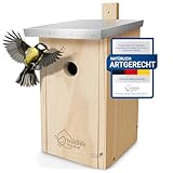 WILDLIFE HOME Nistkasten Meisen mit Metalldach für Kohlmeisen & Co. I nach...