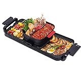 Elektrischer Hot Pot Grill 2 in 1, 2200W+1100W Koreanisch BBQ Hotpot Topf,...