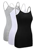 Satinior 3 Stück Unterhemden Damen Spaghettiträger Damen Basic Top...