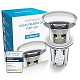 Bächlein Universal Ablaufgarnitur mit Überlauf (Chrom) - Pop Up Ventil...