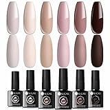 UR SUGAR UV Nagellack Nudefarben Braun Gel Set, 6 Farben Schellack...