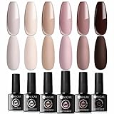 UR SUGAR UV Nagellack Nudefarben Braun Gel Set, 6 Farben Shellac Nude Rosa...