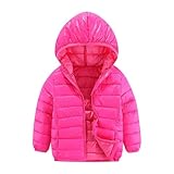 Kinder Unisex Warme Steppjacke Junge Mädchen Schwarz Jacke mit Kapuze...