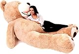 MKS XXL Teddybär mit Waschbarem Bezug | 260 cm Kuschelbär | Riesen Teddy...