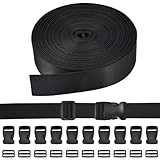 SLTAXAR Nylon Gurtband 5M x 2,5 cm mit 10 Paare Schnallen und 10...