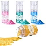 Essbares Glitzer Spray - 4 Farben Lebensmittel Glitzer für Getränke,...