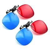 PRECORN 2er Set 3D Brillen Clip-On 3D Brille in rot/blau...