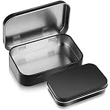 Ouligay Schwarz Metal Tin Metalldöschen Blechdose Mini Aufbewahrungsbox...