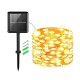 Gcstnn Solar Lichterkette Aussen, 1 Pack 5M 50LED Solar Lichter 8 Modi IP65...