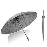Meichoon Golfschirm mit 24 Rippen Ledergriff Manuell Geschäft Sonne Regen...