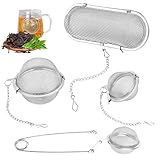 4 Stück Gewürzsieb, Edelstahl Teesieb, Gewürzsieb zum Mitkochen mit...