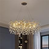 Leomix Moderner Kristallkronleuchter Mit Baumzweig, Luxuriöse Goldene...