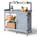 Blishom Gärtnertisch, Pflanztisch mit Schubladen & Unterschrank, Garten...
