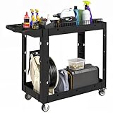 HOMCOM Werkstatt-Rollwagen mit 2 Etagen, Werkstattwagen mit Hakenlöchern...