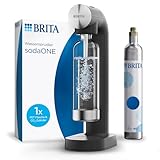 BRITA Wassersprudler sodaONE (schwarz) inkl. CO₂-Zylinder und BPA-freier...