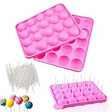 aghoer Formen Backen, Cake Pop Silikonform Silikon, mit 100 Stück Cake Pop...
