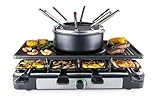 GOURMETmaxx 2-in-1 Raclette mit Fondue | Raclette Set 8 Personen – ideal...