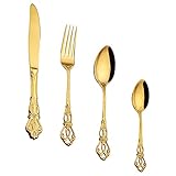 Mikinona 1Satz Besteckset mit Goldenen Akzenten Teiliges Design für...