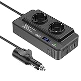 200 W Auto-Spannungswandler, Wechselrichter, DC 12 V auf AC 230 V, mit 2...