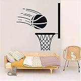 Wandtattoo, schwarz, abnehmbar, mit Basketballkorb und Ball, geeignet für...