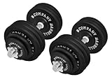 Guss Kurzhantel-Set 80Kg (2 x Kurzhantelstange 45cm, 4x1,25, 4x2,5 und...