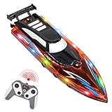 Herbst Ferngesteuertes Boot mit LED-Licht 2,4-GHz RC Rennboot hohe...