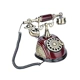 AsrMyjcx Retro-Telefon mit schnurgebundenem Telefon mit Wählscheibe und...