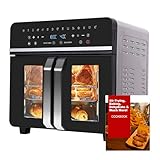 23L Heißluftfritteuse Minibackofen Air fryer, Emphsism Dual Zone...