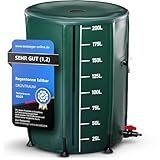 GRÜNTRAUM Regentonne faltbar 200 Liter [mit innovativer...