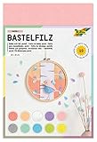 Folia 520495 - Bastelfilz Pastell, Feine Wollqualität, 10 Blatt, 150 G/qm,...