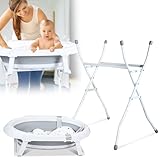 Ikodm Baby Badewanne mit Gestell, Babybadewanne mit Badematte, Abfluss,...