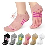 Aurmly 6 Paar Pilates Yoga Socken Damen Stoppersocken Damen, Atmungsaktive...