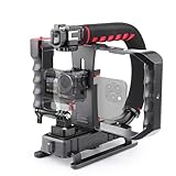 Zeadio Tripel Zubehörschuh Handheld Stabilisator mit Smartphone Video Rig,...