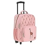 LÄSSIG Kinder Trolley Kindergepäck Reisekoffer mit Packriemen und Rollen...