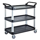 BPT Servierwagen mit 3 Böden Partition Küchenwagen,Tragfähigkeit 250...