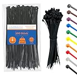 Gocableties Kabelbinder 100 Stück Schwarz, 300 mm x 4,8 mm mit 22,2 kg...