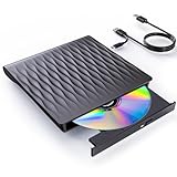 DANGZW Externes DVD CD Laufwerk, USB 3.0 Typ-C Slim Tragbares CD DVD +/- RW...