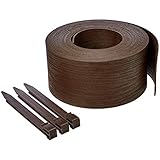 Amazon Basics Raseneinfassung mit 10 Pfählen, 13 cm/5 Zoll x 12 m/40 Fuß,...