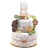 Trend Mama Windeltorte Wald mit Musselintuch,Baby Teeflasche, Spucktuch,...