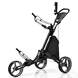 COSTWAY Golf Trolley, 3 Rad Golftrolley, Golfwagen Golf klappbar, Golfcaddy...