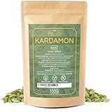 Kardamom Ganz Grün 100g, natürliche, vegane Kardamom Kapseln,...